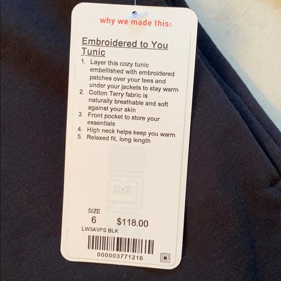 NWT Lululemon Embroidered to You Tunic size 6 - Picture 8 of 12